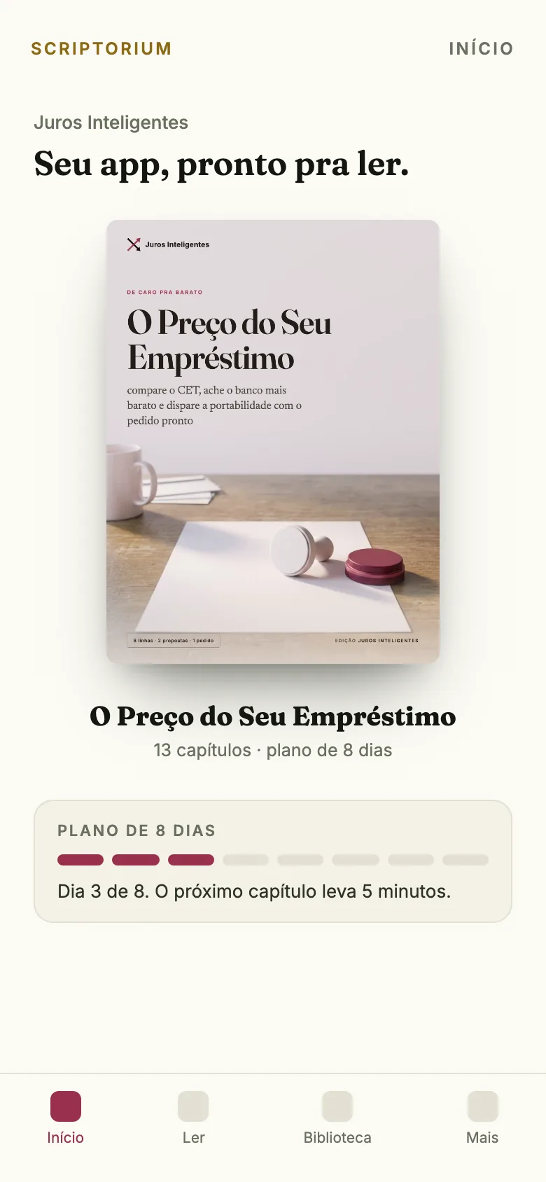 Capa do app do guia O Preço do Seu Empréstimo